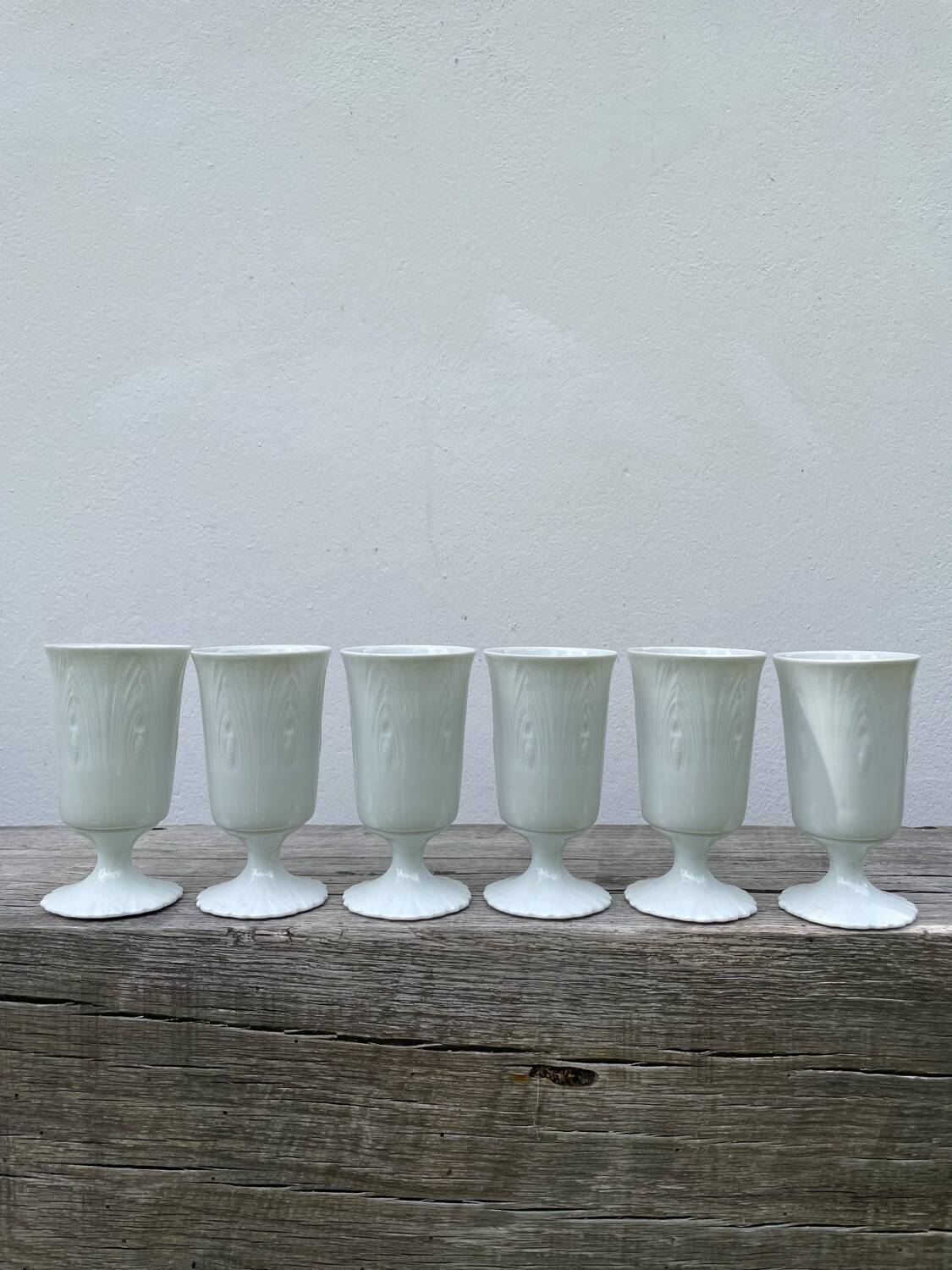 Plain white mazagran cups Limoges Seignolles Edelweis