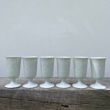 Plain white mazagran cups Limoges Seignolles Edelweis