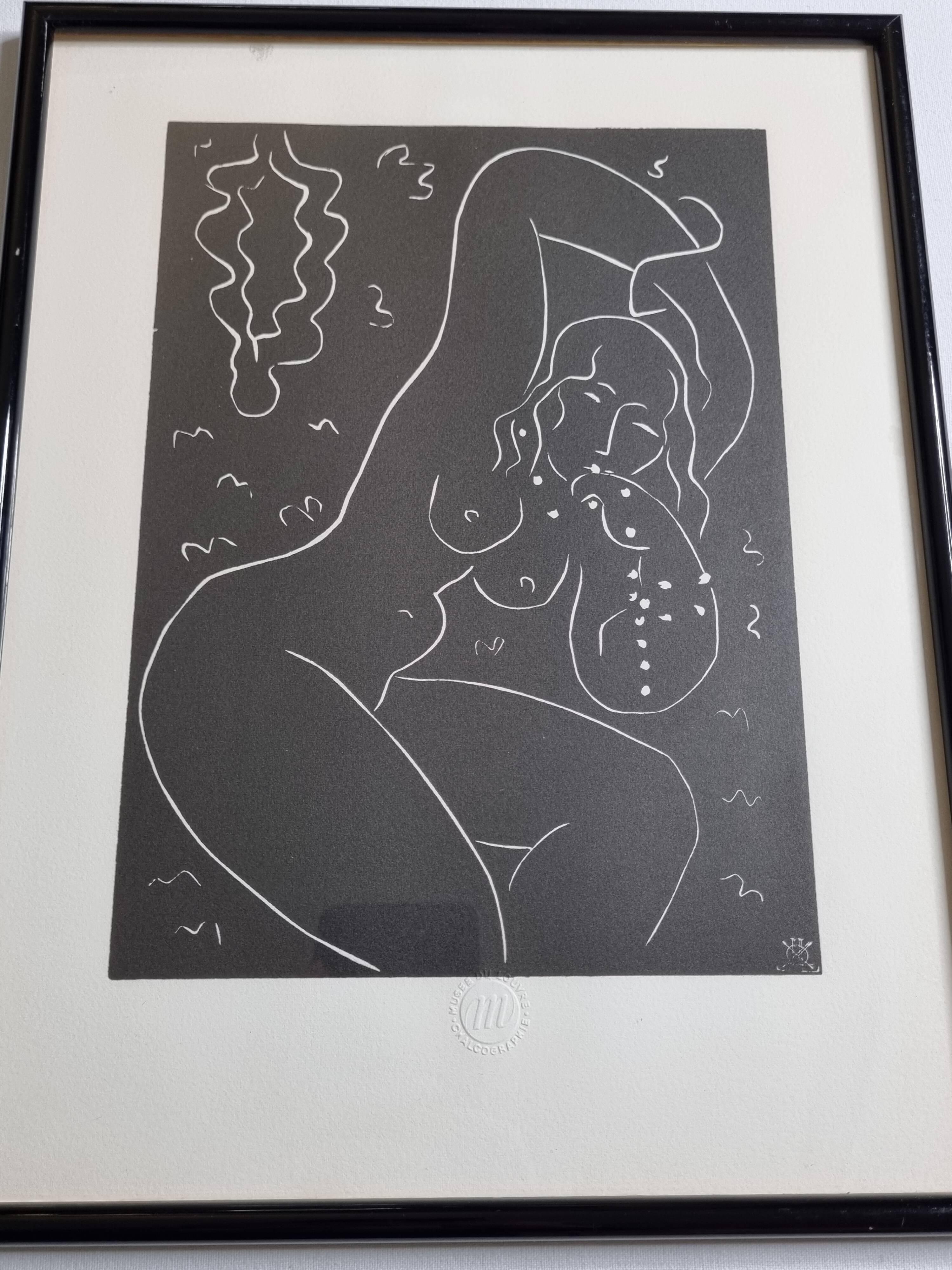 “Nude with bracelet” after Henri Matisse, Framed print from the Chalcographie du Louvre