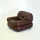 Dark brown leather Sapporo armchair for Mobil Girgi