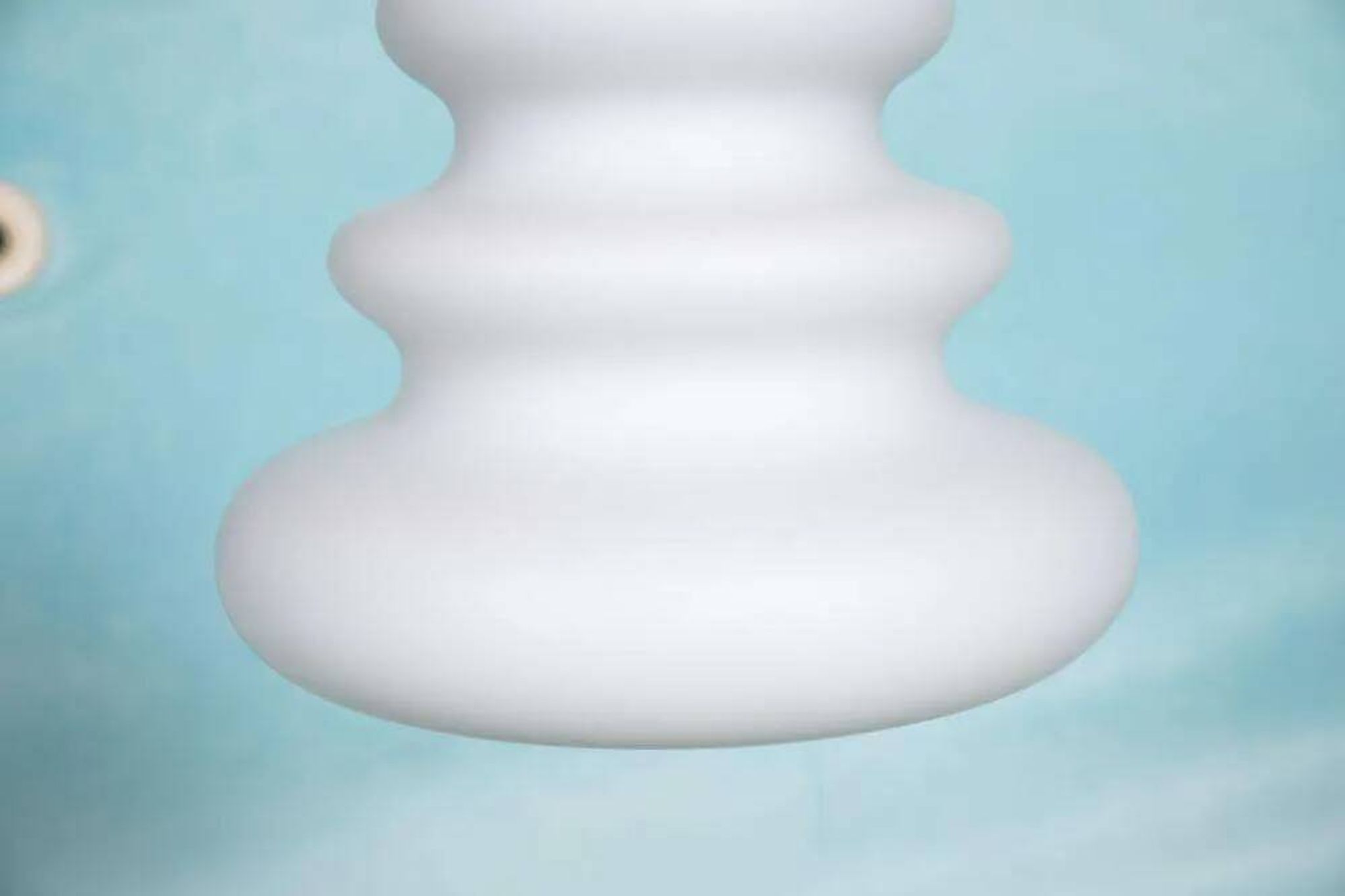 Opaline glass suspension from the space age, organic-shaped pendant.