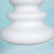 Opaline glass suspension from the space age, organic-shaped pendant.