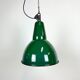 Industrial green enamel factory lamp with cast iron top, 1960s