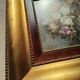 Oil on canvas signed R. Michel - Gilded frame with elm burl.