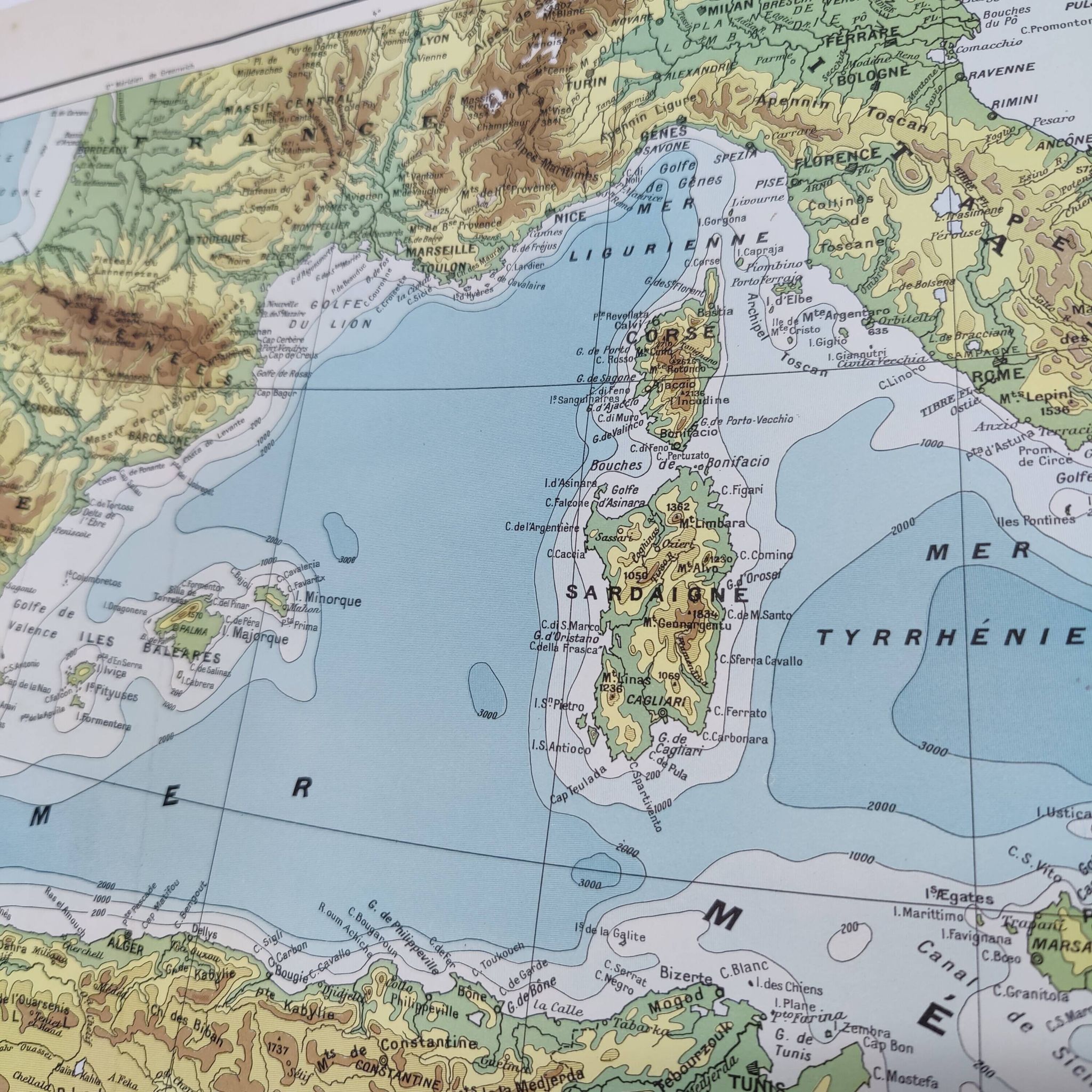 Carte Méditerranée 1950