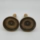 Pair of miniature candle holders in bronze dore restoration period nineteenth