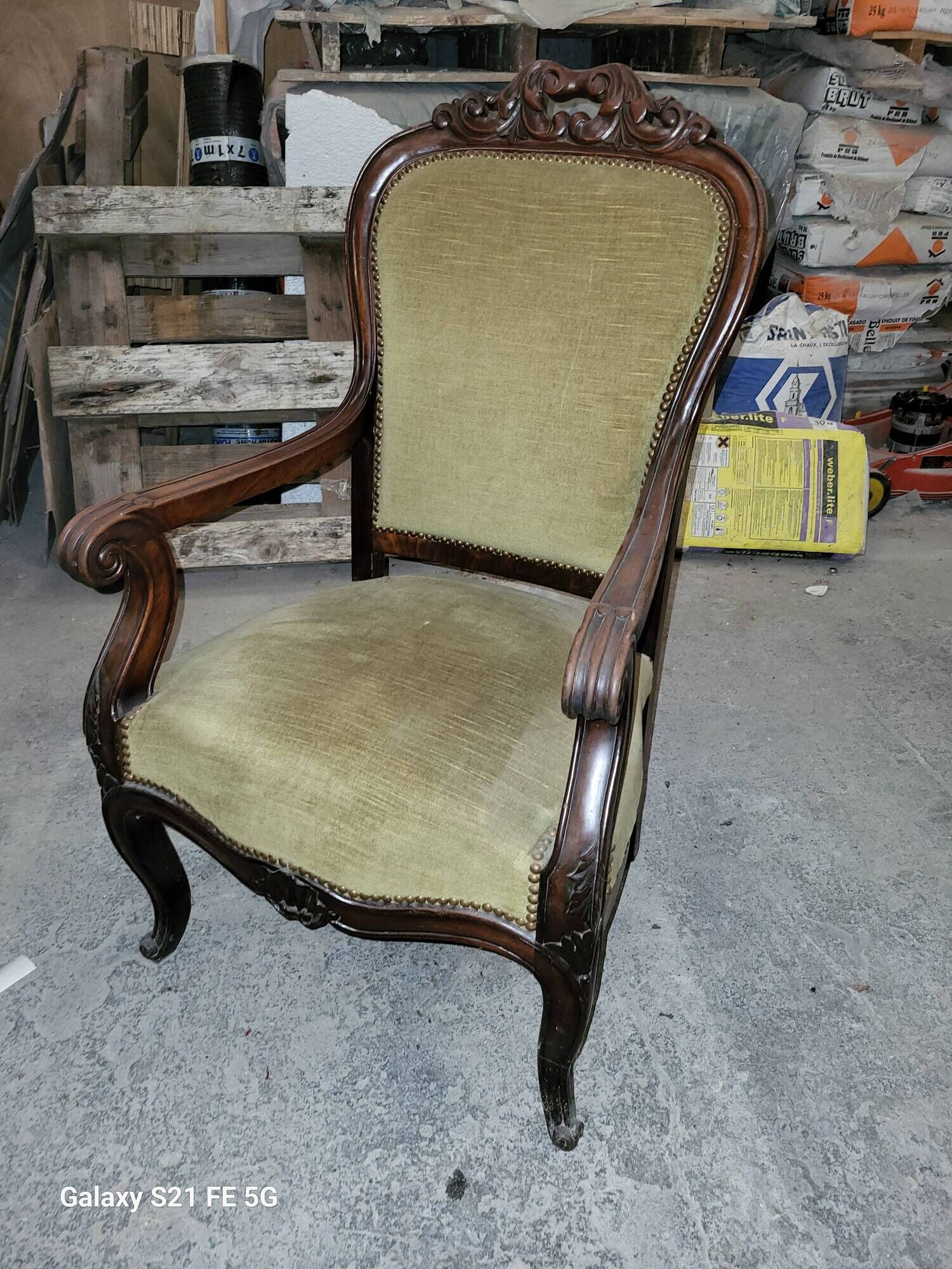 Walnut armchair