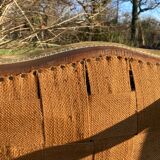 Antique Voltaire armchair in wood and green velvet Louis Philippe