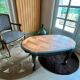 Table basse bois massif vert kaki et bois