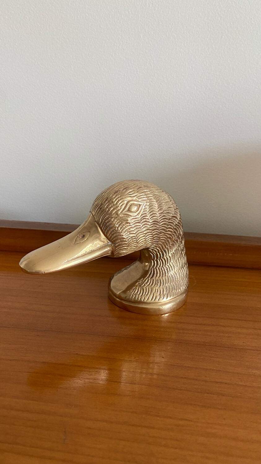 Vintage brass bottle opener duck head