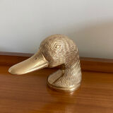 Vintage brass bottle opener duck head