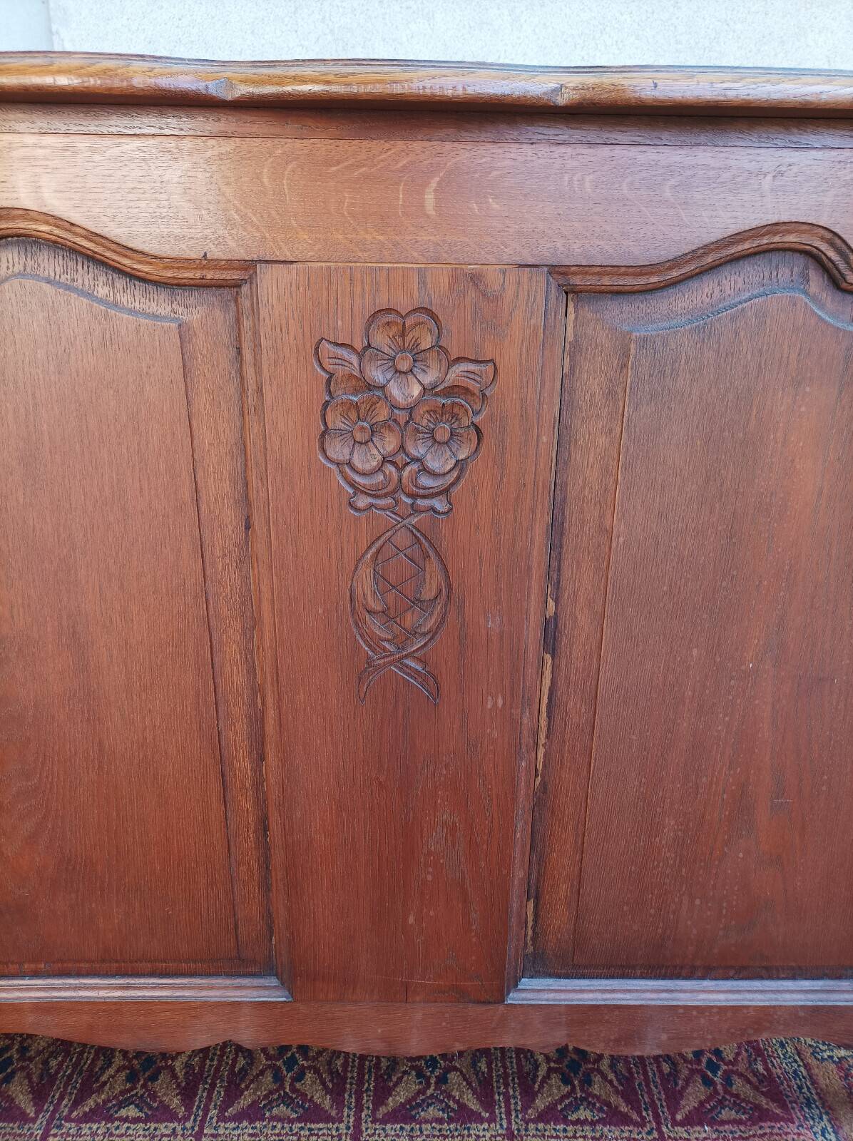 Louis XV desk with 5 drawers in oak