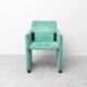 Set of 6 Roota velvet armchairs in green by Buzzati & Rocchi, 1970s