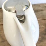 Earthenware and stainless steel teapot, 2 cups