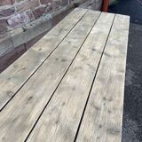 Large country farm table 240 cm in raw natural wood brewery fir