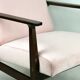 Fauteuil en velours rose années 1970