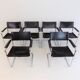 Set of 6 leather cantilever chairs