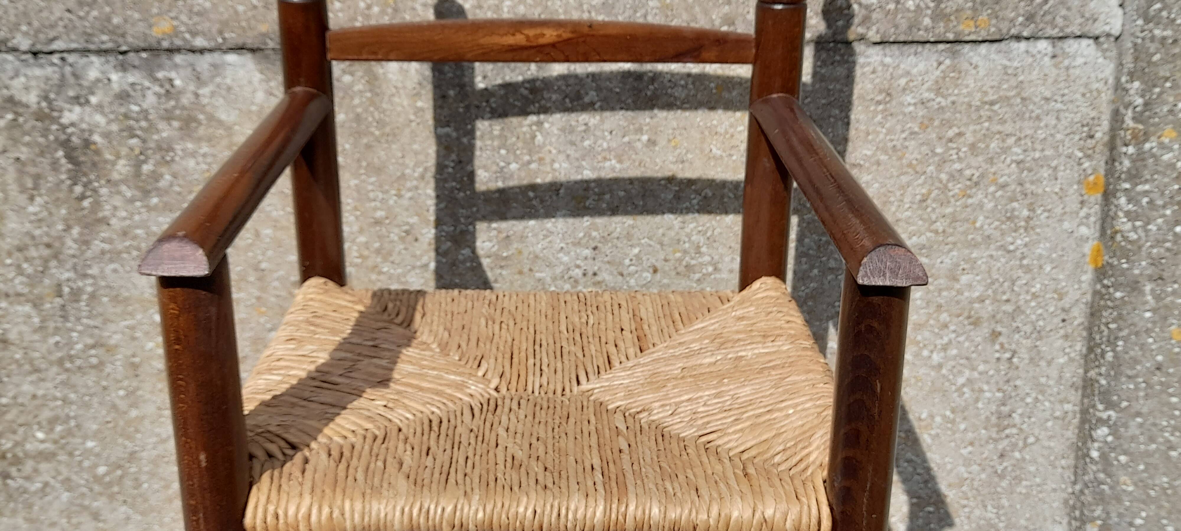 Straw high chair for children H 93 cm