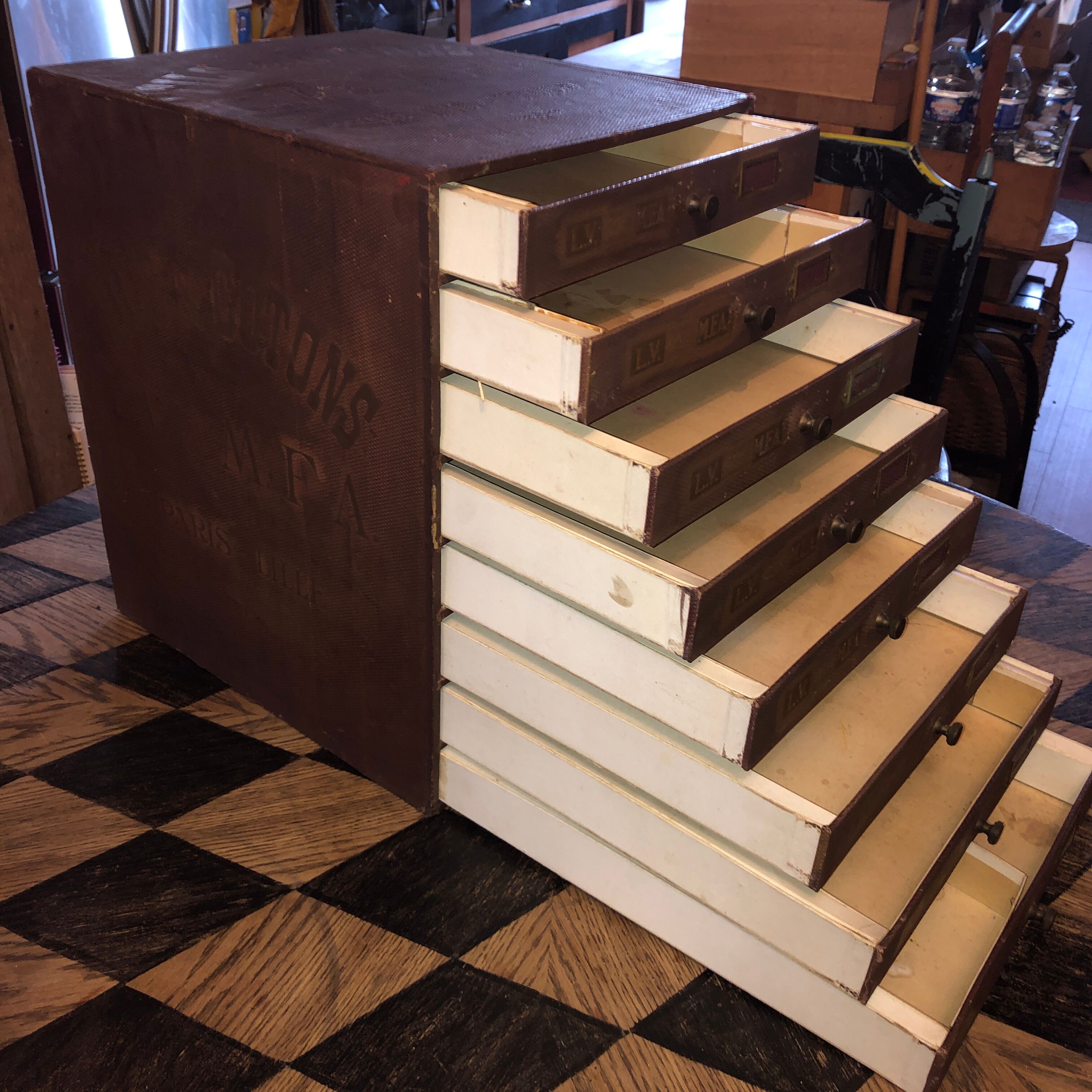 Haberdashery cabinet 8 drawers l.v. and m.f.a paris-lille