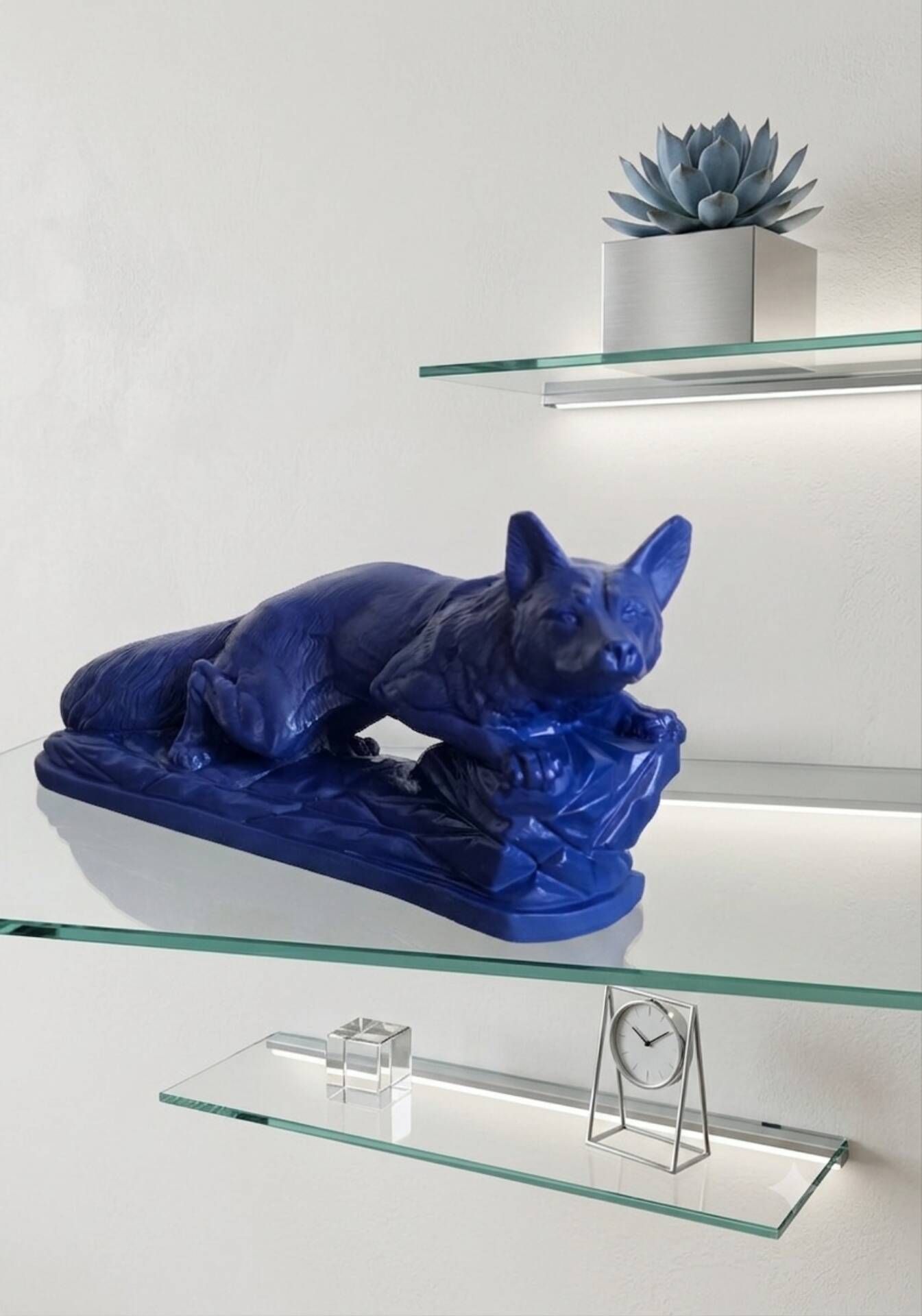 Sculpture années 50 bleu Klein