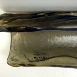 Pair of Modern Amber and Green Murano Glass and Brass Sconces