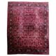 1920s Handmade Antique Wool Floral Rug, Red & Navy, 313 × 396 cm - 1C1303