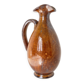 Jug, pitcher or carafe, white earthenware and alquifoux from Vallauris.