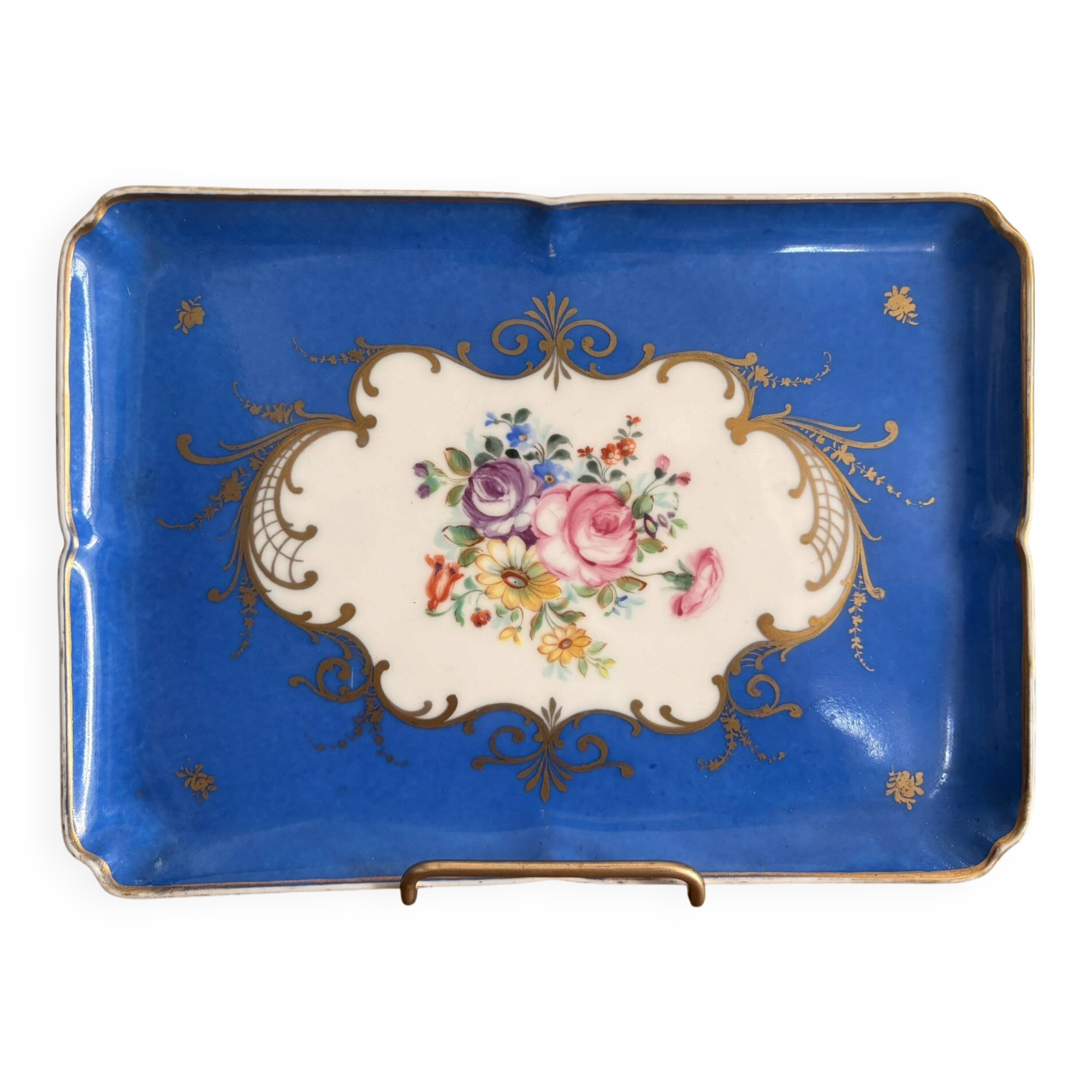 Antique Blue and Gold Porcelain Plate, Sèvres Style, Samson, 19th Century