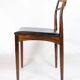 Set of 6 Dining Chairs Model 94 Made In Rosewood With Black Leather Seat By Johannes Andersen