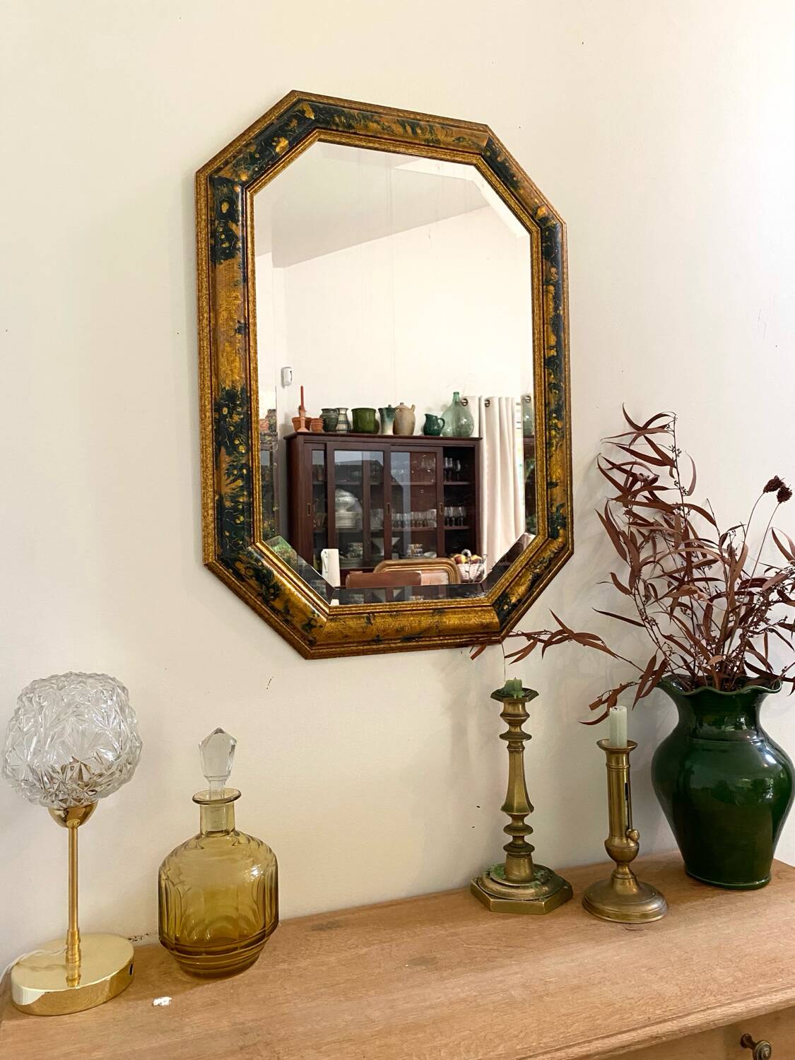 Miroir octogonal Art Déco ancien