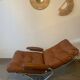 Vintage reclining lounge chair and footrest