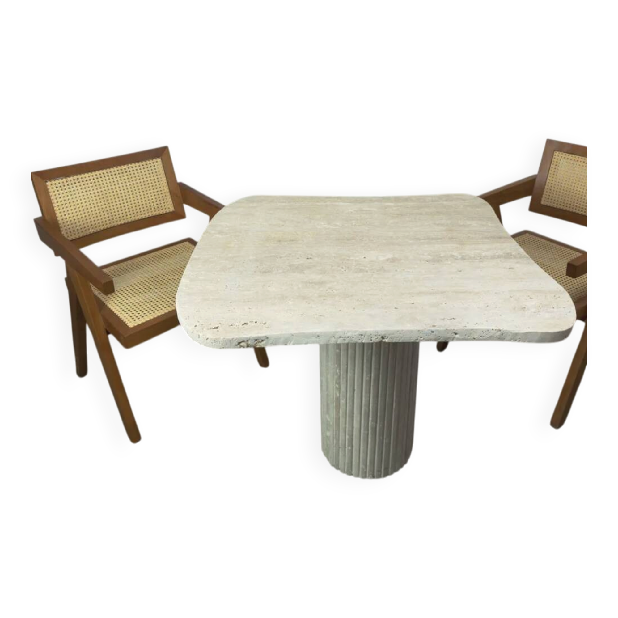 Travertine dining table