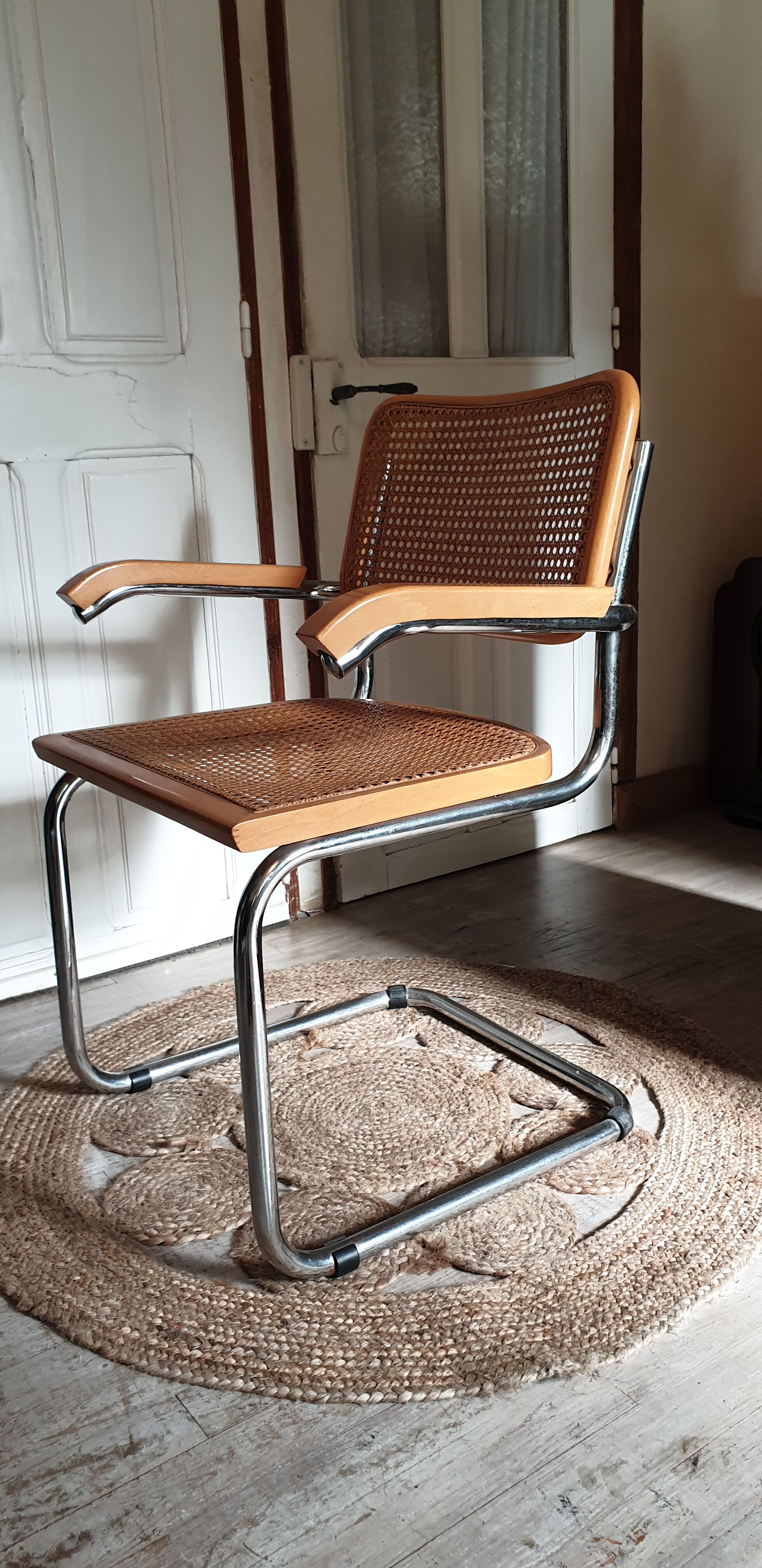 Chrome and cannage armchair Breuer