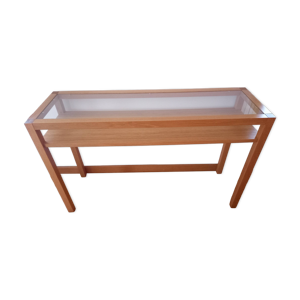 console en bois et verre