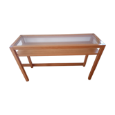Wood and glass console table