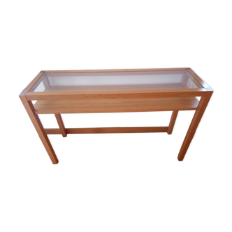 Wood and glass console table