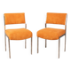 Pair of 80s vintage chairs velvet orange Italian design