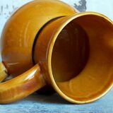 Yellow Provencal ceramic water pitcher with black net