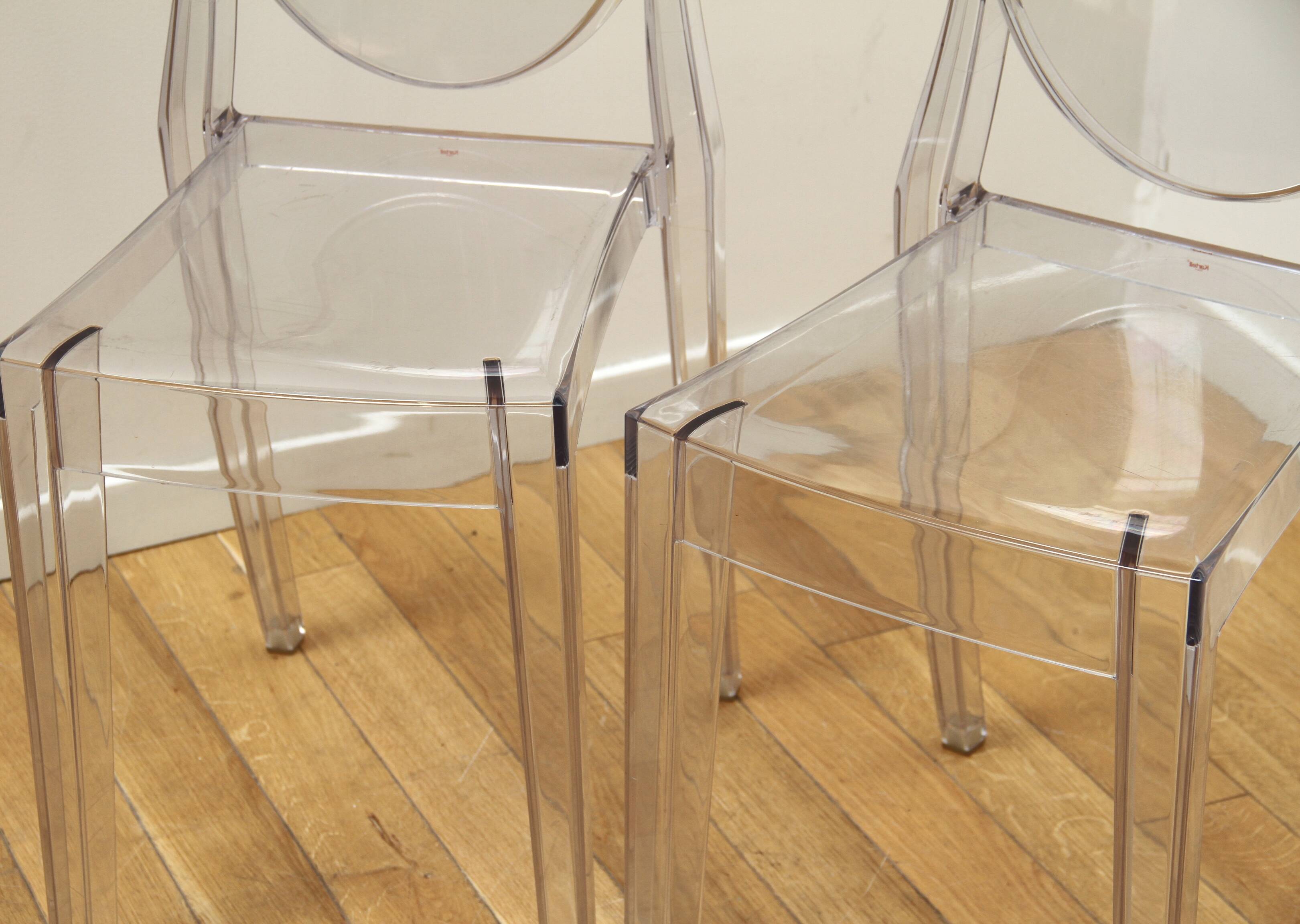 Pair of Victoria Ghost chairs, Philippe Starck