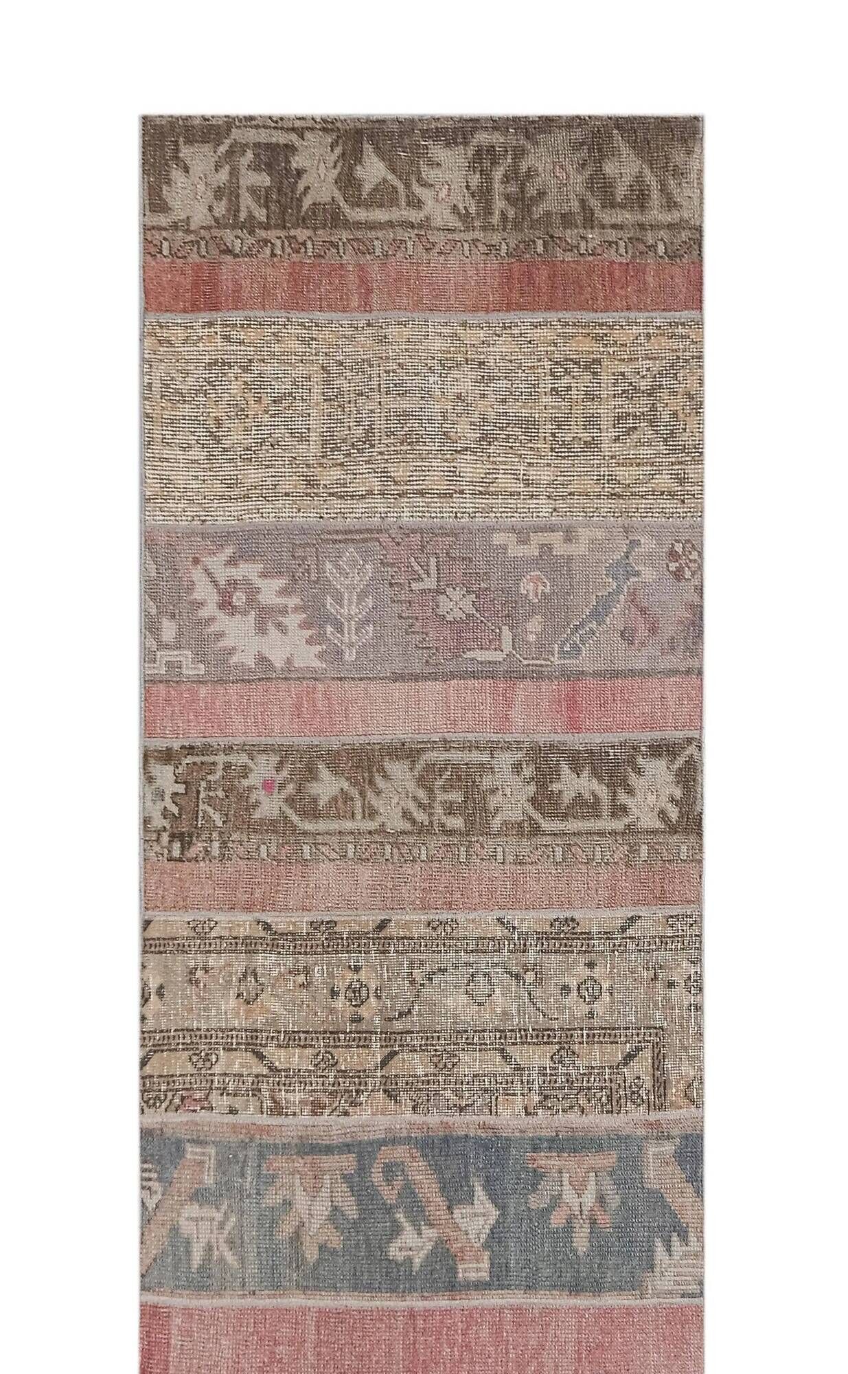 Vintage Turkish hallway rug 73x992 cm
