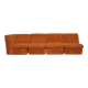 Canapé modulaire en velours côtelé orange des années 70, 4 pièces