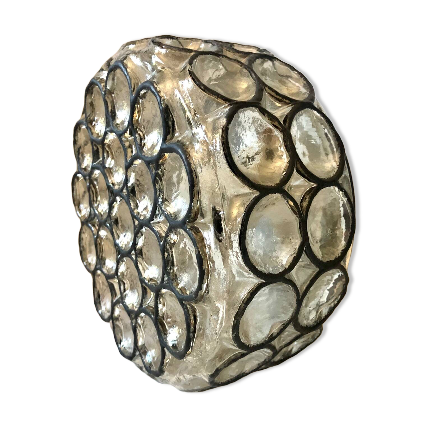 Vintage glass wall lamp from Limburg / Germany, 60's