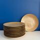 Service of 10 vintage stoneware fish plates from the village, made in France - stoneware plate with relief for serving fish.