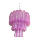 Contemporary Scenographic Fuxsia “Tronchi” Murano Glass Chandelier in Venom