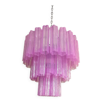 Contemporary Scenographic Fuxsia “Tronchi” Murano Glass Chandelier in Venom