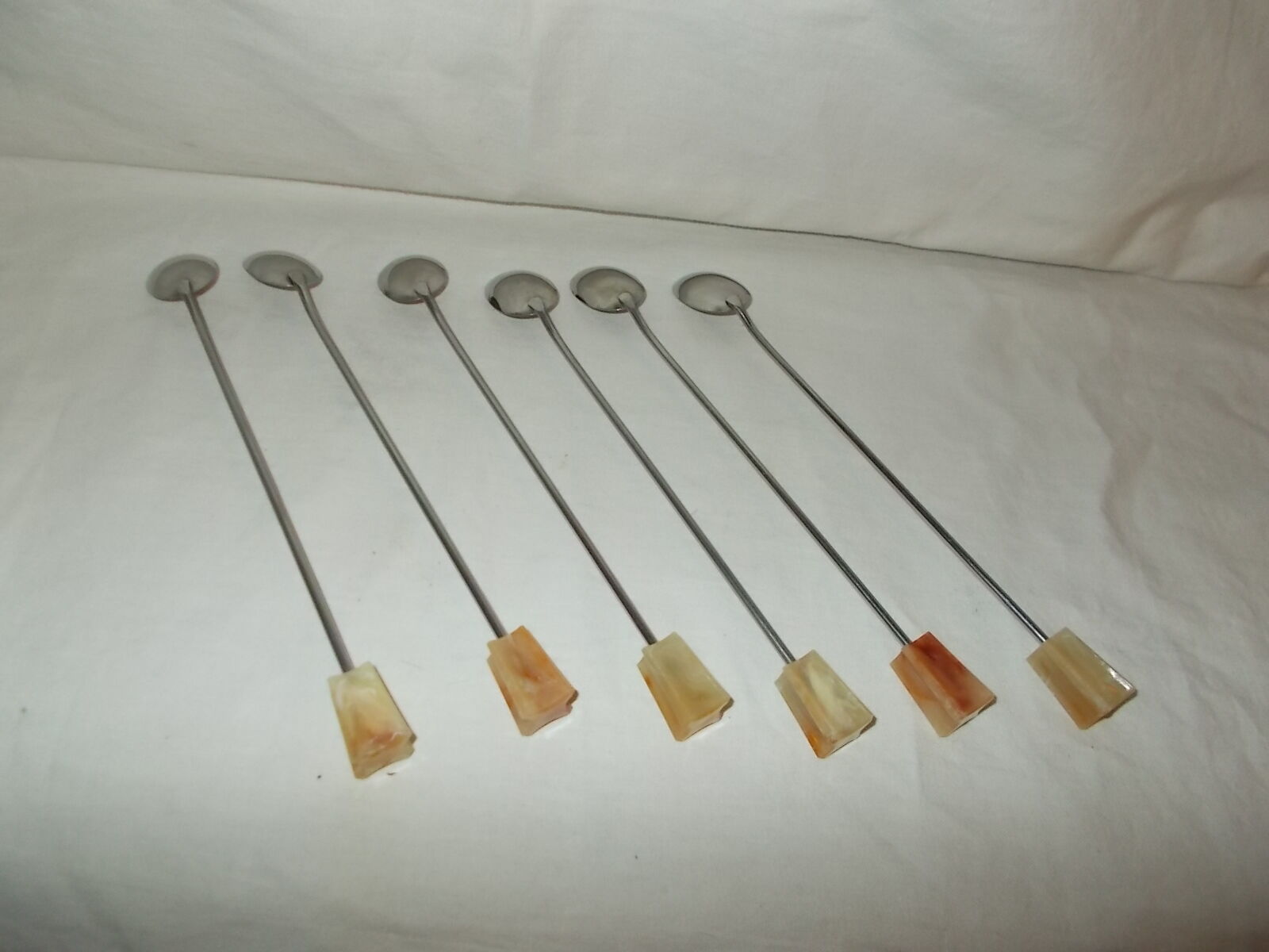 6 long cocktail spoons