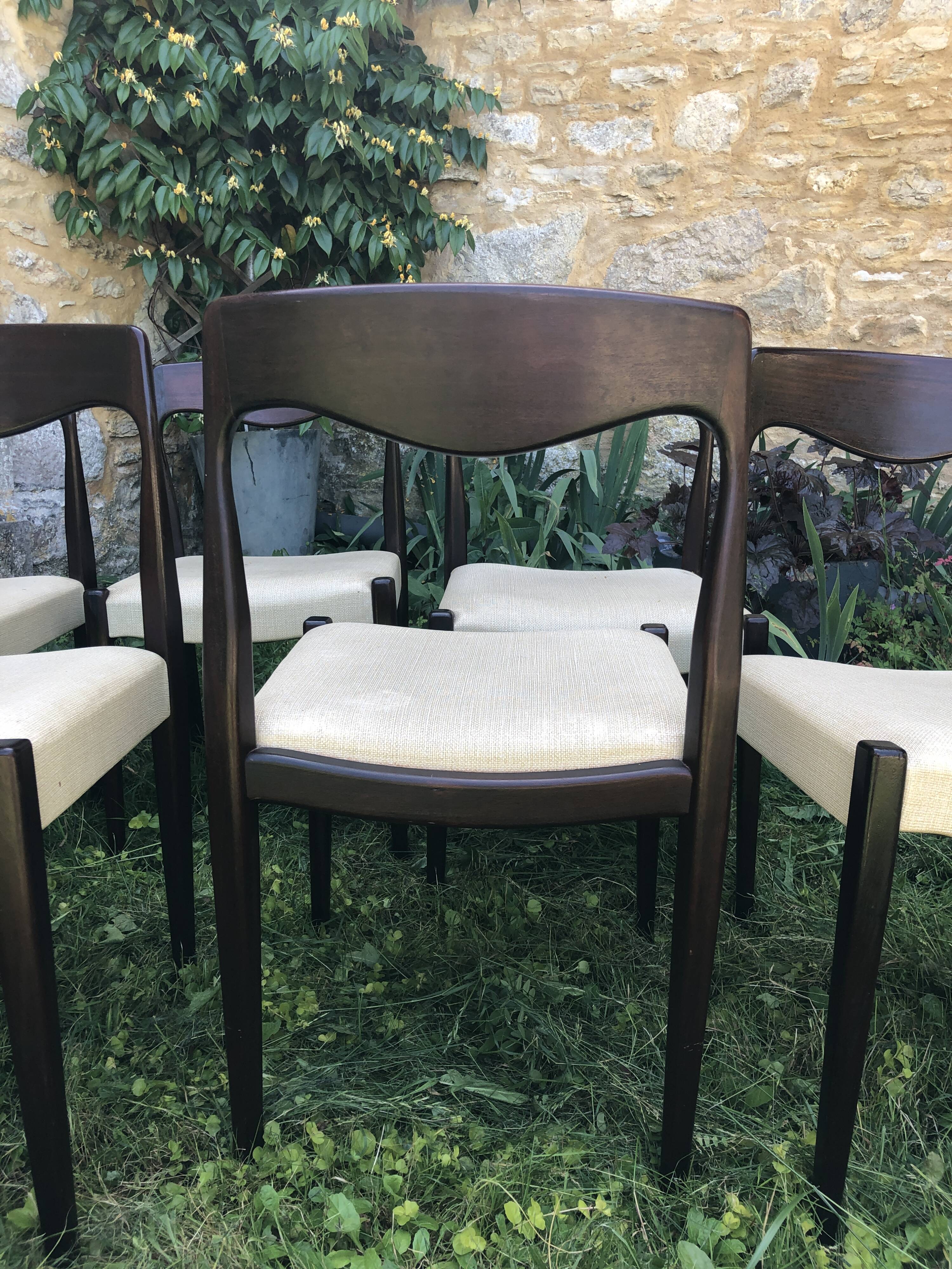 Six Scandinavian chairs by Niels Otto Møller.