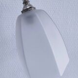 Art Deco lamp with chrome metal and opalescent glass.