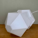 Vintage art deco globe pendant light in white opaline