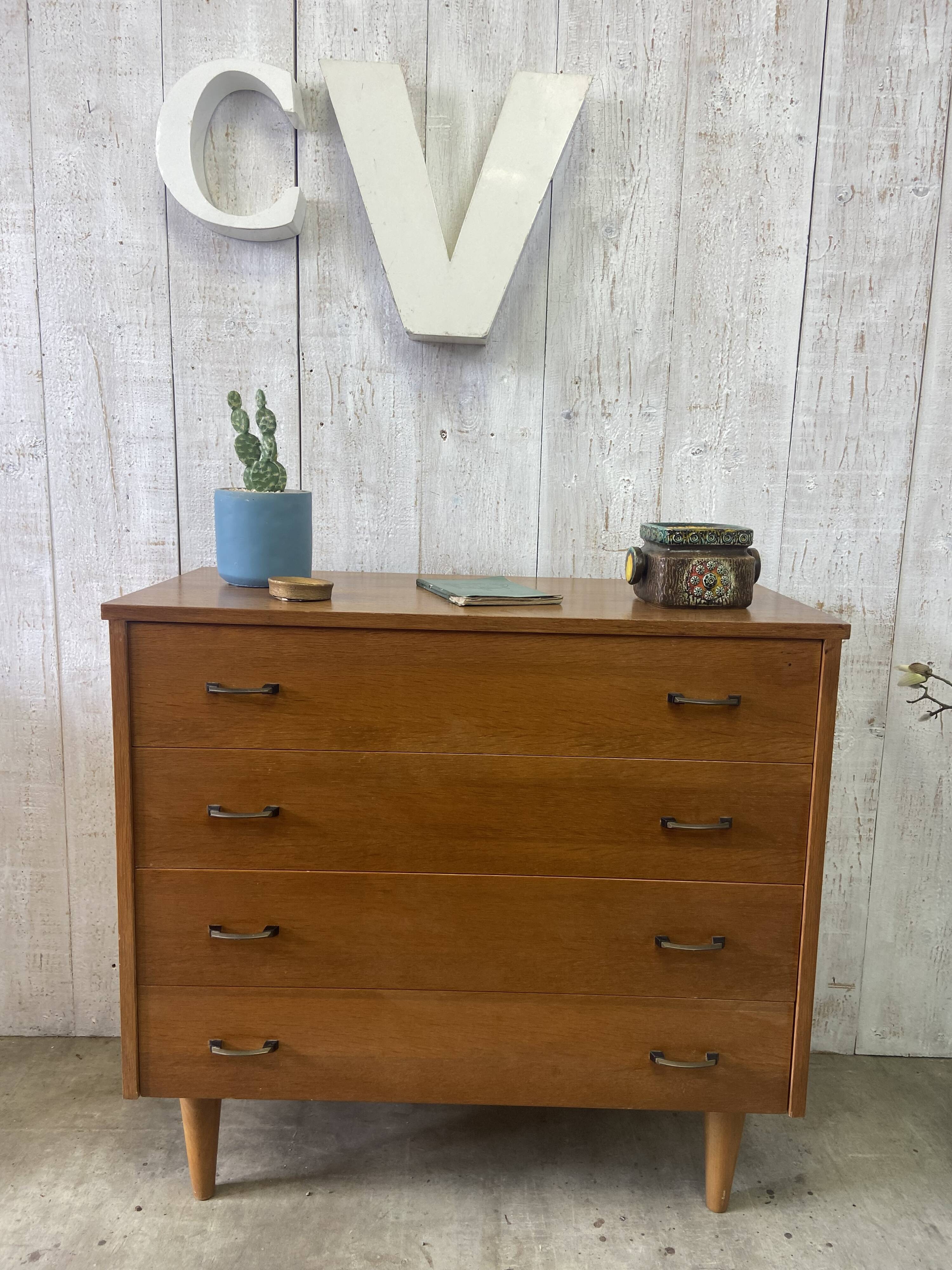Vintage chest of drawers with conical legs